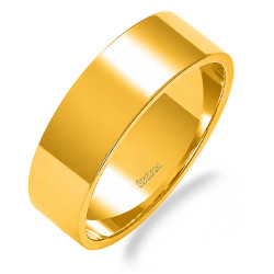 Obrączka ślubna ze złota 585, płaska 6 mm
