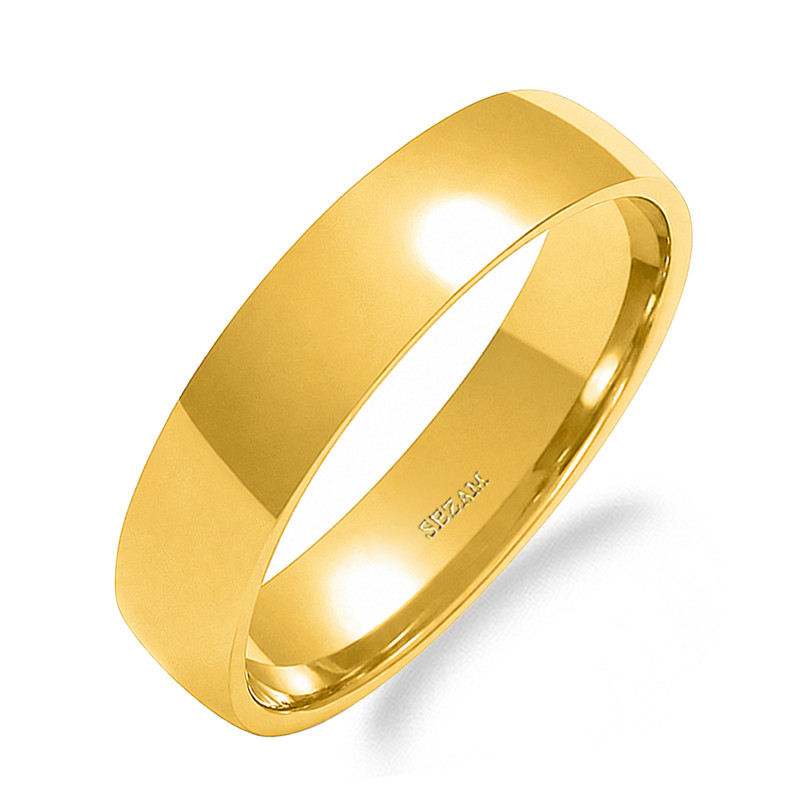 Obrączka ślubna ze złota 585, zaokrąglona 5 mm