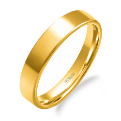 Obrączka ślubna ze złota 585, płaska 4 mm