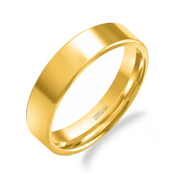 Obrączka ślubna ze złota 585, płaska 5,5 mm