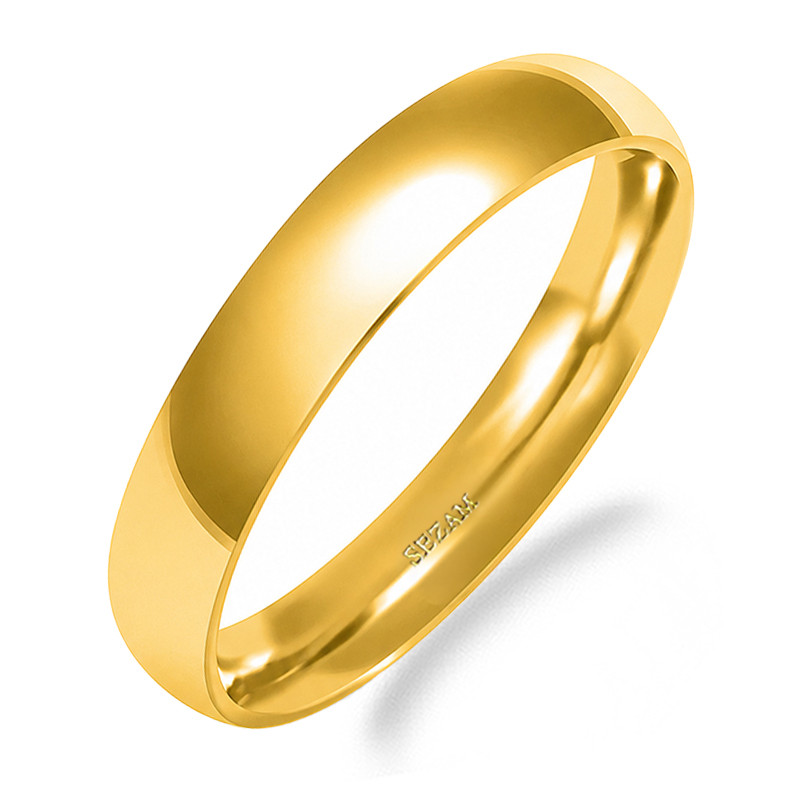 Obrączka ślubna ze złota 585, półokrągła 4 mm