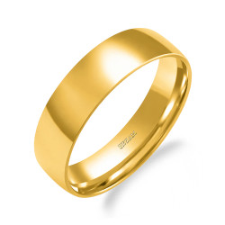 Obrączka ślubna ze złota 585, półokrągła 6 mm