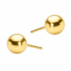 Kolczyki kulki dmuchane 10 mm, srebro 925 koloru złotego