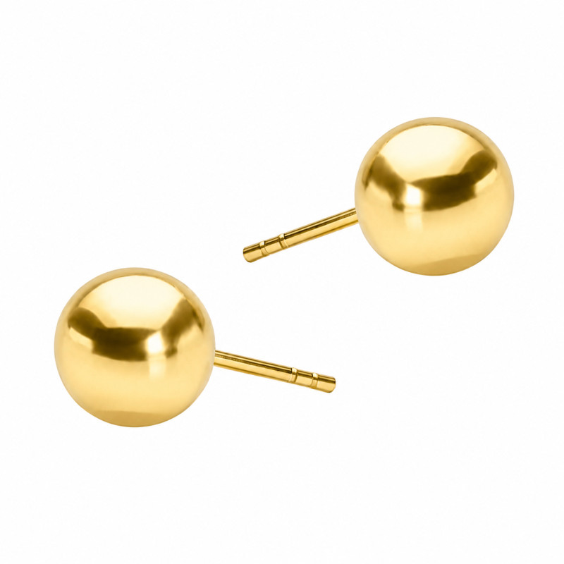 Kolczyki kulki dmuchane 10 mm, srebro 925 koloru złotego