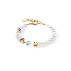 Bransoleta stalowa Coeur de Lion z kostkami GeoCUBE z perłami i kryształami Swarovski 5086301522