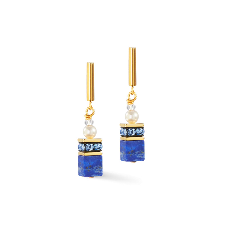 Kolczyki stalowe Coeur de Lion z kostkami GeoCUBE i perełkami Swarovski 5086210716