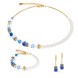 Kolczyki stalowe Coeur de Lion z kostkami GeoCUBE i perełkami Swarovski 5086210716
