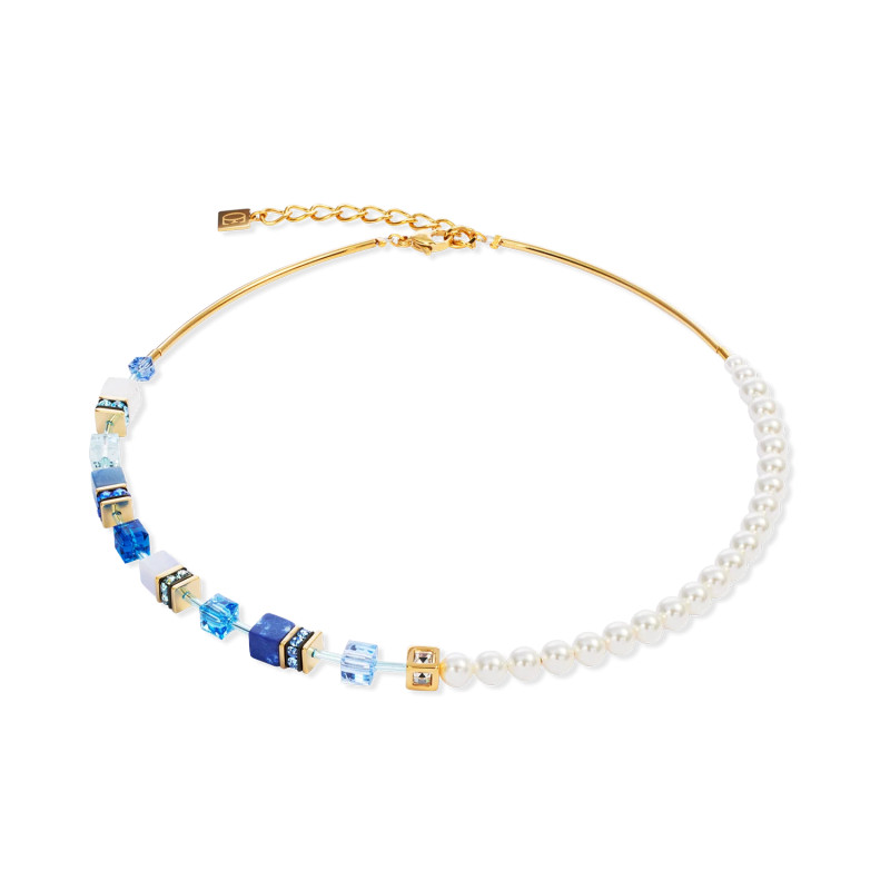 Naszyjnik stalowy Coeur de Lion z kostkami GeoCUBE i perełkami Swarovski 5086100716