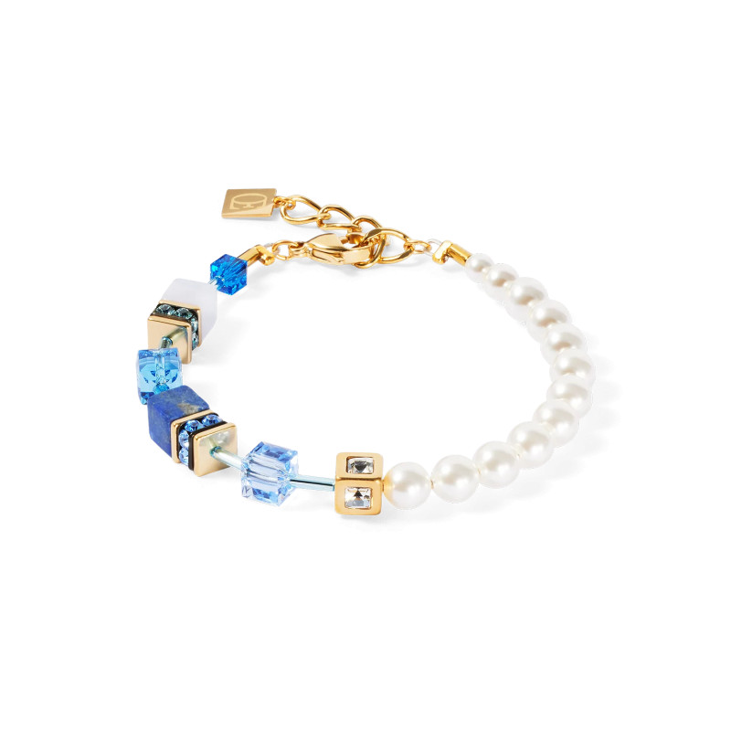 Bransoletka stalowa Coeur de Lion z kostkami GeoCUBE i perełkami Swarovski 5086300716