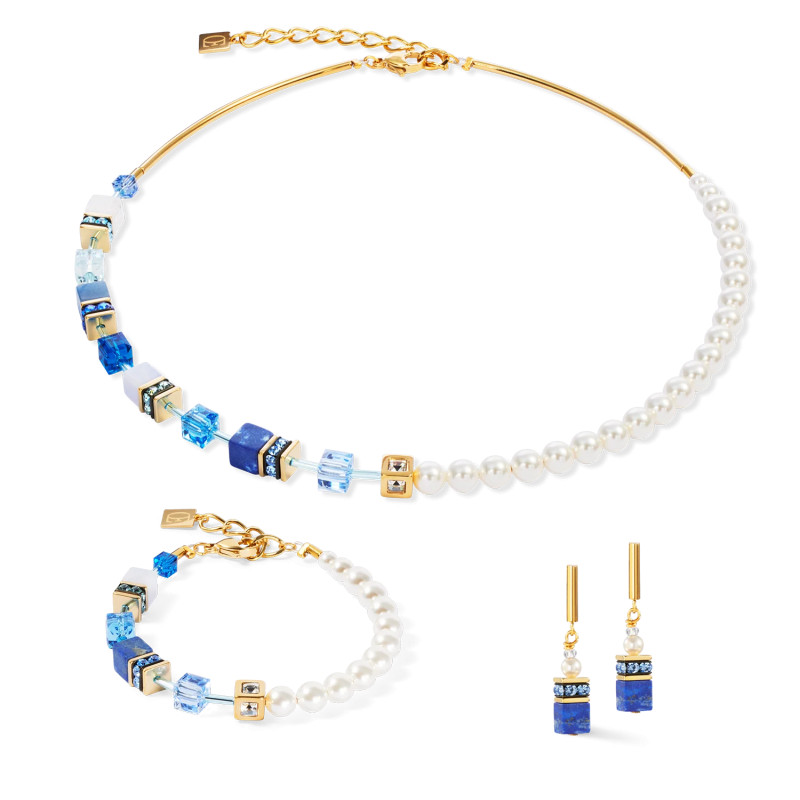 Bransoletka stalowa Coeur de Lion z kostkami GeoCUBE i perełkami Swarovski 5086300716