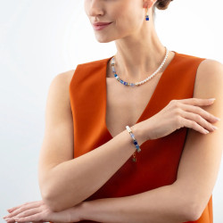 Bransoletka stalowa Coeur de Lion z kostkami GeoCUBE i perełkami Swarovski 5086300716