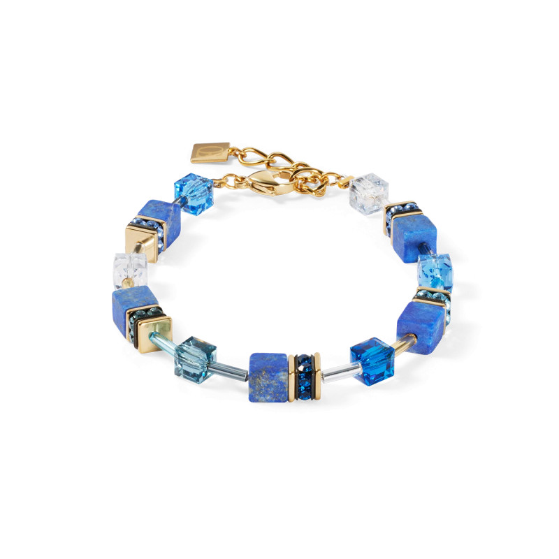 Bransoletka stalowa Coeur de Lion z lapis lazuli i kryształami GeoCUBE Blue 4905300700