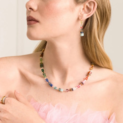 Naszyjnik stalowy Coeur de Lion z kryształami GeoCUBE Multicolor 4905101520