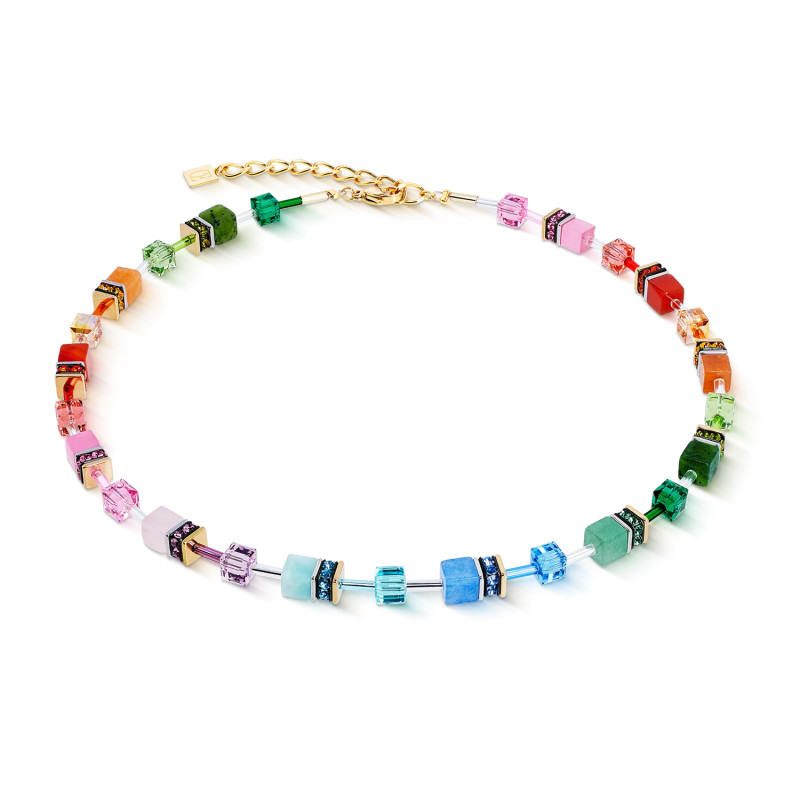 Naszyjnik stalowy Coeur de Lion z kryształami GeoCUBE Multicolor 4905101520