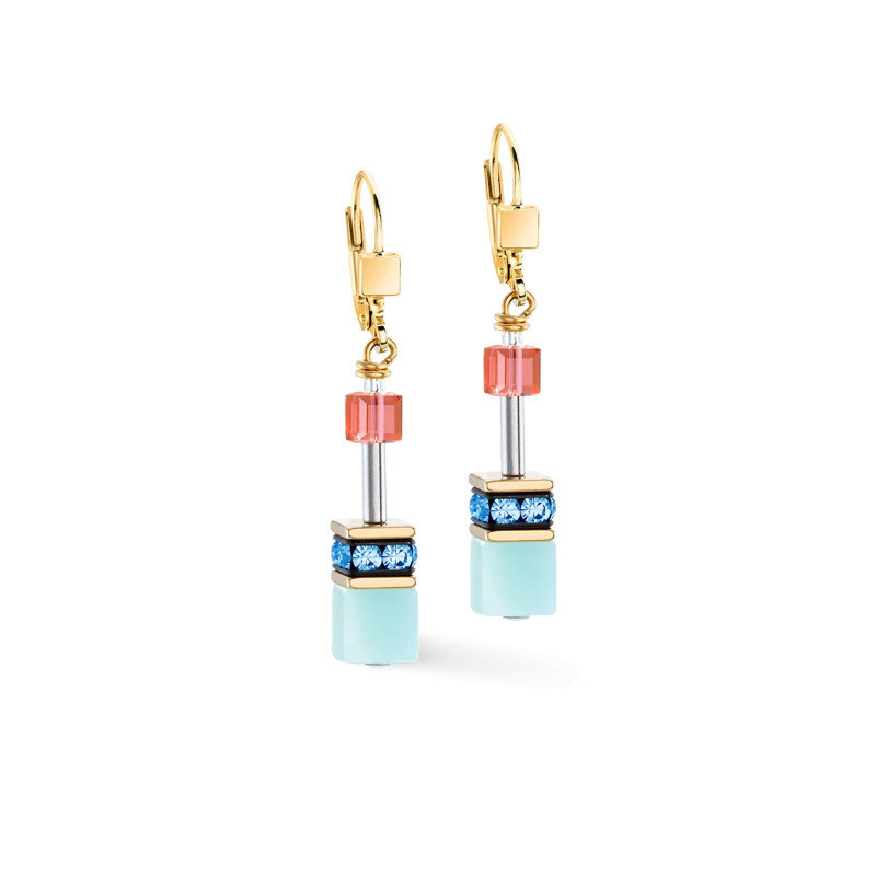 Kolczyki stalowe Coeur de Lion z kryształami GeoCUBE Multicolor 4905201520