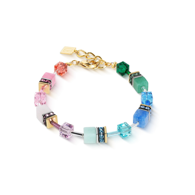 Bransoletka stalowa Coeur de Lion z kryształami GeoCUBE Multicolor 4905301520