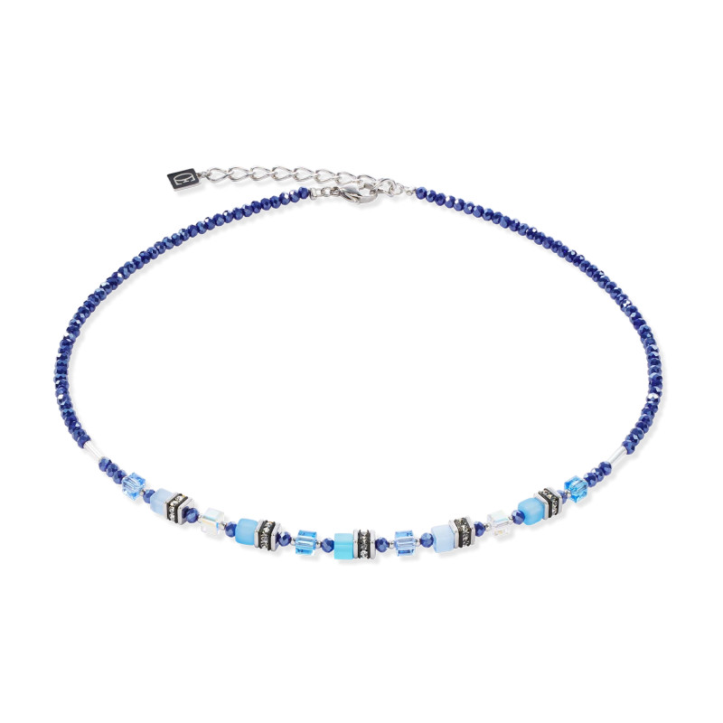 Naszyjnik stalowy Coeur de Lion z kryształami Mini Cubes Blue 4565100700