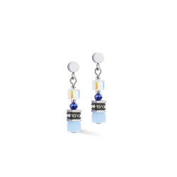 Kolczyki stalowe Coeur de Lion z kryształami Mini Cubes Blue 4565210700