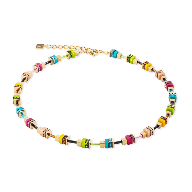 Naszyjnik stalowy Coeur de Lion z kryształami GeoCUBE Multicolour 4413101516