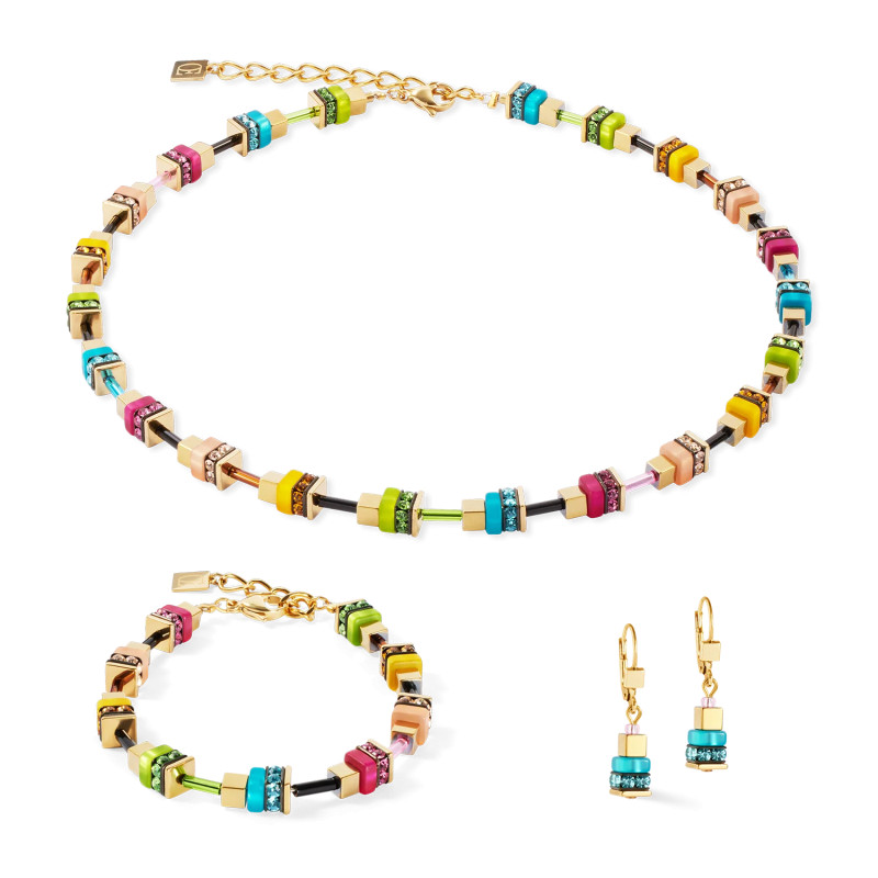 Bransoletka stalowa Coeur de Lion z kryształami GeoCUBE Multicolour 4413301516