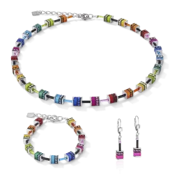 Naszyjnik stalowy Coeur de Lion z kryształkami GeoCUBE Multicolour 4409101500
