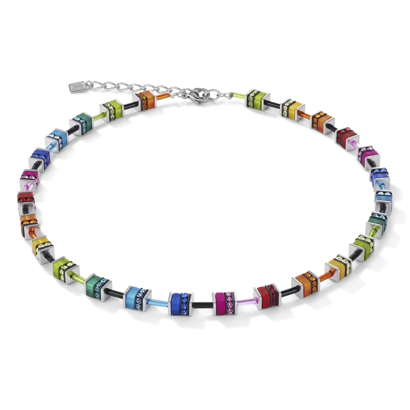 Naszyjnik stalowy Coeur de Lion z kryształkami GeoCUBE Multicolour 4409101500