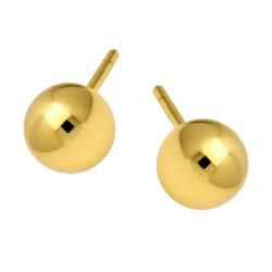Złote Kolczyki Kulki 6mm Sztyft pr. 585 - JubilerSezam.pl