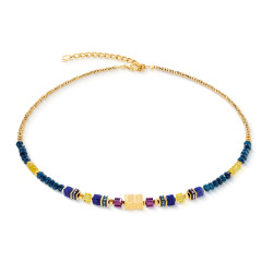 Naszyjnik stalowy Coeur de Lion z kamieniami i kryształami Multicolour 3046101592