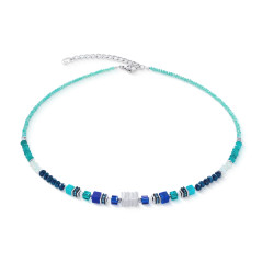 Naszyjnik stalowy Coeur de Lion z kamieniami i kryształkami Swarovski 3046100607