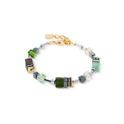 Bransoletka stalowa Coeur de Lion GeoCUBE z nefrytem i kryształami Swarovski 3017300500