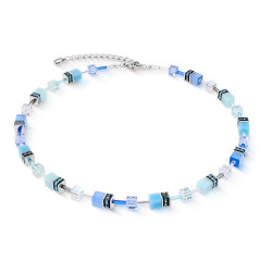 Naszyjnik stalowy Coeur de Lion z kryształami Swarovski kolor Aqua-Blue 2838102007