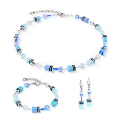 Kolczyki stalowe Coeur de Lion z kryształami Swarovski kolor Aqua-Blue 2838202007
