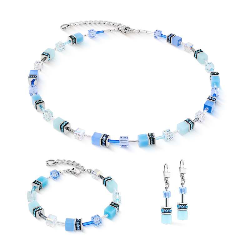 Kolczyki stalowe Coeur de Lion z kryształami Swarovski kolor Aqua-Blue 2838202007