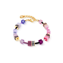 Bransoletka stalowa Coeur de Lion z kamieniami w kolorze Pink-Lilac 2838301927