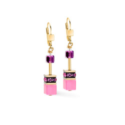 Kolczyki stalowe Coeur de Lion z kamieniami w kolorze Pink-Lilac 2838201927