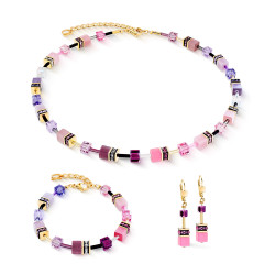 Kolczyki stalowe Coeur de Lion z kamieniami w kolorze Pink-Lilac 2838201927