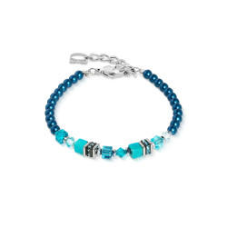 Bransoletka stalowa Coeur de Lion z turkusem i Swarovski pearls 2103300624