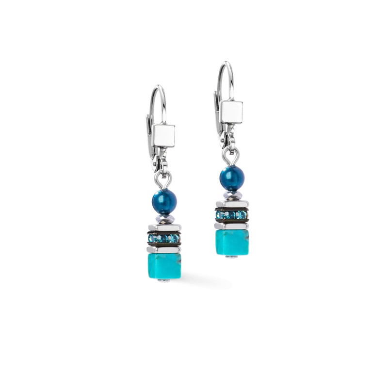 Kolczyki stalowe Coeur de Lion z turkusem i Swarovski pearls 2103200624