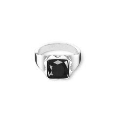 Pierścionek stalowy Coeur de Lion Black-Silver z onyksem 1200401317