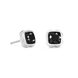 Kolczyki stalowe Coeur de Lion Black-Silver z onyksem 1200211317