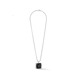 Naszyjnik stalowy Coeur de Lion Black-Silver z onyksem 1200101317