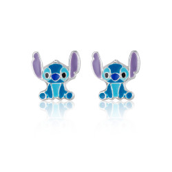 Kolczyki Disney Stitch emaliowane, ze srebra 925