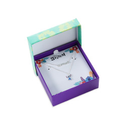 Naszyjnik dla dziecka Disney Stitch emalia kolorowa i napis OHANA, srebro 925