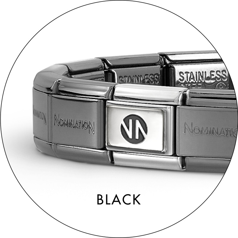 Bransoleta NOMINATION baza 14 elementów z logo NN 530301 SI 002 Black Stal
