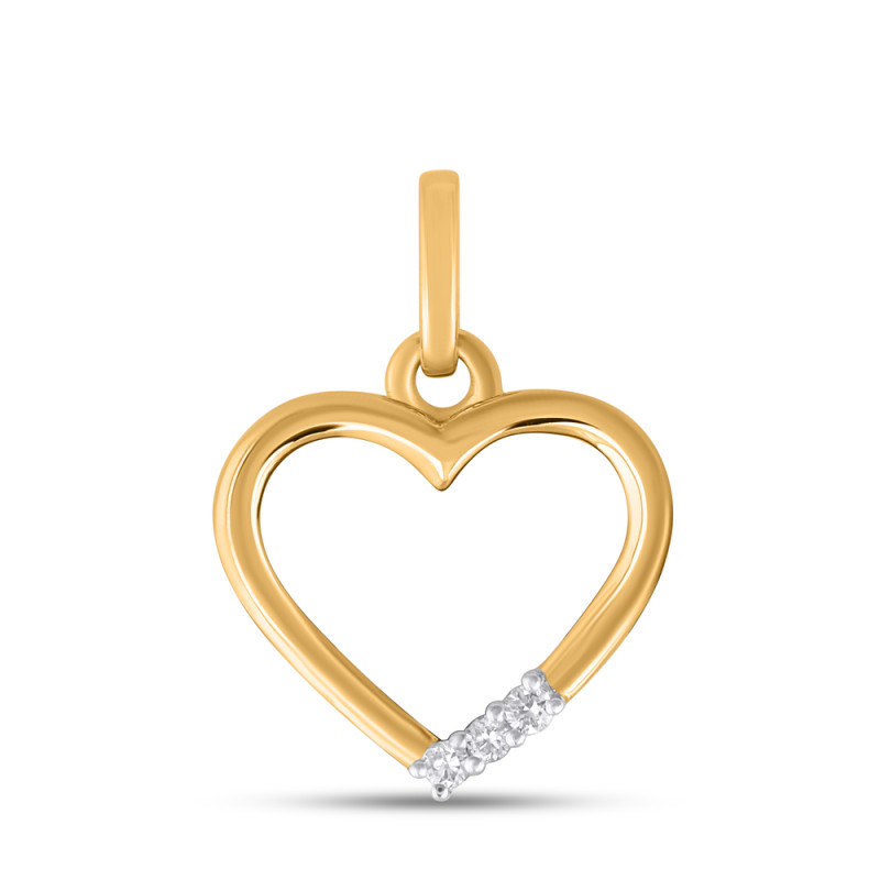 Serduszko z diamentami 0,02 ct, złoto 585