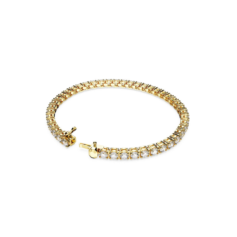 Bransoletka Swarovski 5657664 Matrix Tennis  okrągły szlif, biała, wykończenie w kolorze złota 18K