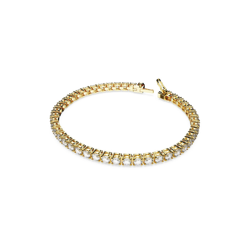 Bransoletka Swarovski 5657664 Matrix Tennis  okrągły szlif, biała, wykończenie w kolorze złota 18K