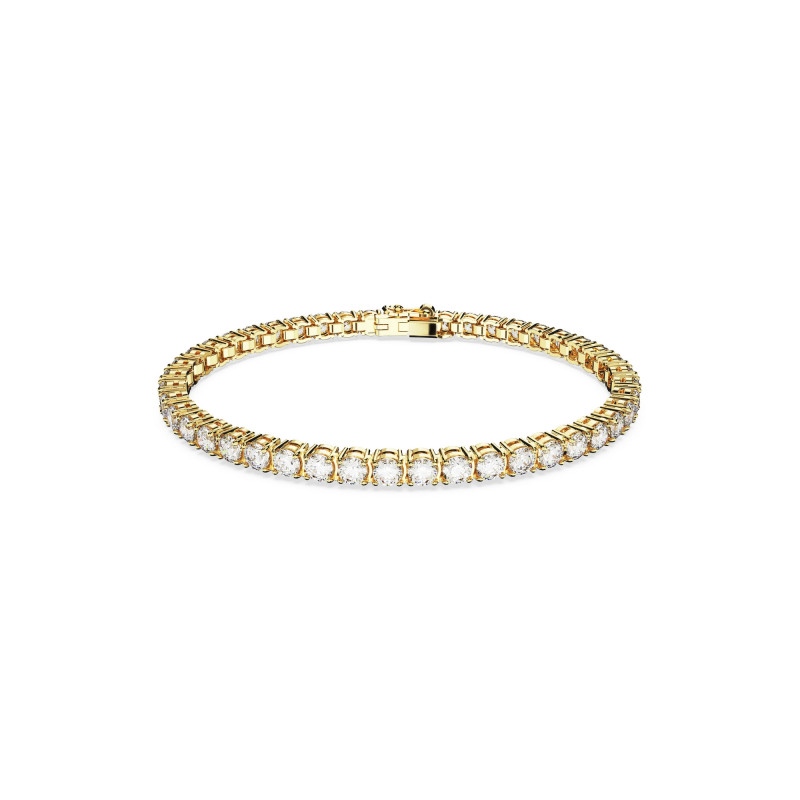 Bransoletka Swarovski 5657664 Matrix Tennis  okrągły szlif, biała, wykończenie w kolorze złota 18K