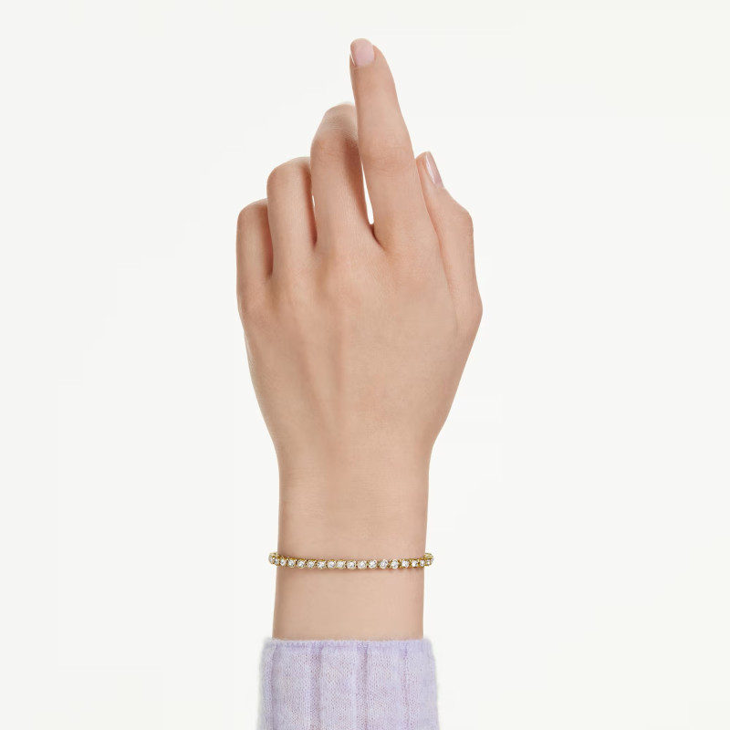 Bransoletka Swarovski 5657664 Matrix Tennis  okrągły szlif, biała, wykończenie w kolorze złota 18K