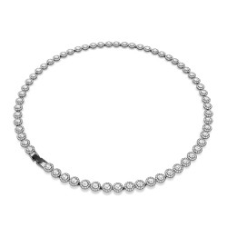 Naszyjnik Swarovski Una 5681057, Szlif okrągły, Długi, Biały, Powłoka z rutenu